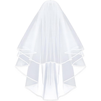 1 Pcs Hochzeit Brautschleier Kurz Elegent Braut Bridal TüLl Mit Kamm Hochzeitssc