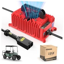 18 AMP 36 Volt Golf Carts Battery Charger with D Style Plug for EZGO TXT Red