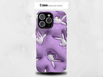 3D Rabbit Print Phone Case Dual Layer for iPhone 11-17 & Samsung Galaxy S21-S25
