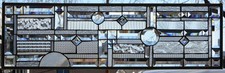Abstract Stained Glass Transom window HANGING PANEL 36 X 12  incl hooks