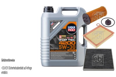 FEBI BILSTEIN Inspektionspaket 5L Liqui Moly Top Tec 4200 5W-30 für BMW I8 I12