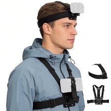 Mobile Phone Chest Head Strap Mount Kit for POV VLOG, Hands-Free Body Holde...