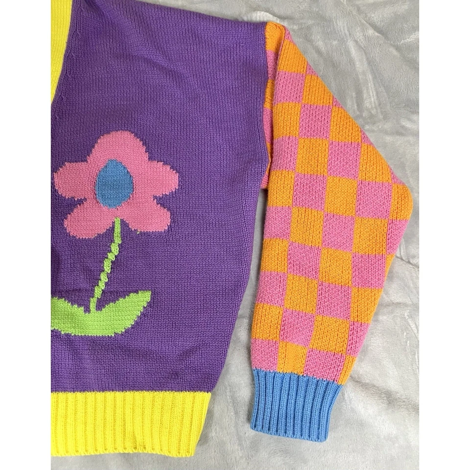 Cárdigan Suéter Lazy Oaf Flower Garden M Colorido Extravagante Años 90 Ambiente Rave RARO Foto 4 de 4