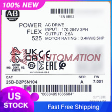 New Sealed 25B-B2P5N104 Allen-Bradley PowerFlex 525 AC Drive 0.4kW 0.5Hp US