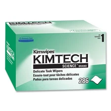 Kimtech Kimwipes Delicate Task Wipers, 1-Ply, 4.4x8.4, Unscented, White, 286/Box