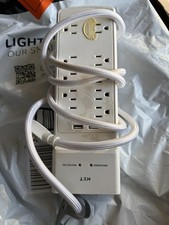 NXT 8-Outlet Surge Protector Power Strip with USB Ports, Grounded, White