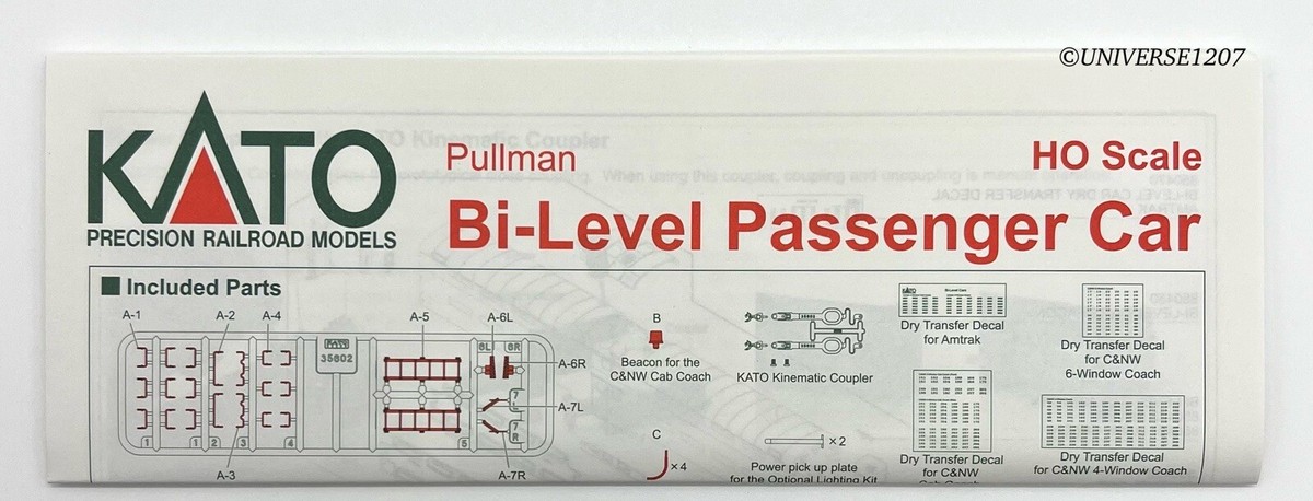HO Kato 35-6031 Pullman Bi-Level 4-Window Coach Amtrak NIB
