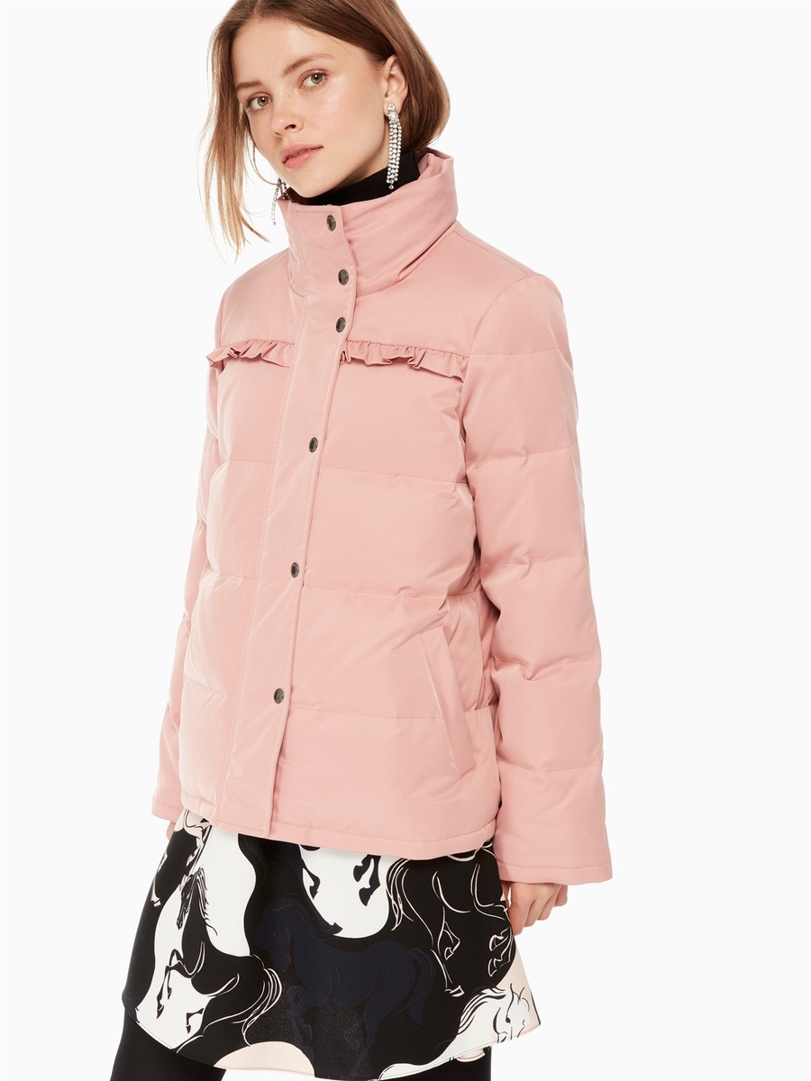 Kate Spade 248855 Womens Ruffle Yoke Puffer Down Jacket Kate Spade 248855 Womens Ruffle Yoke Puffer Down Jacket