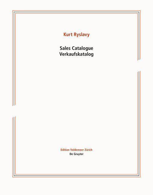 Thumbnail - Sales Catalogue / Verkaufskatalog | Kurt Ryslavy | Deutsch |