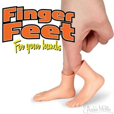 Pair of Finger Feet soft vinyl finger puppet 2" Tall - Novelty Fun Gag Gifts