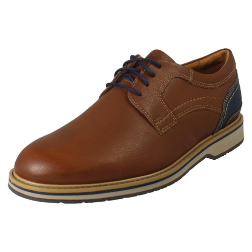 Zapatos informales con cordones de cuero para hombre Clarks 'Monahan lisos' - ajuste ancho en H - Imagen 4 de 21