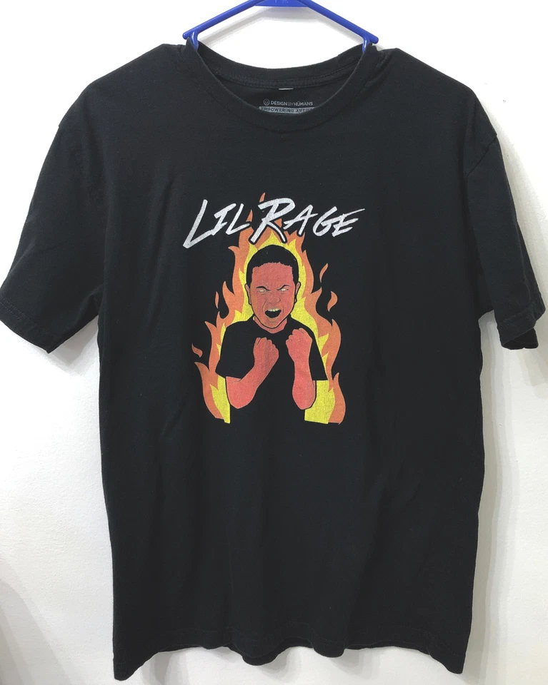 Camiseta Lil Rage Kaylen Diseño Gráfico Estampado Hombre Talla Mediana Negra Unisex Foto 3 de 4
