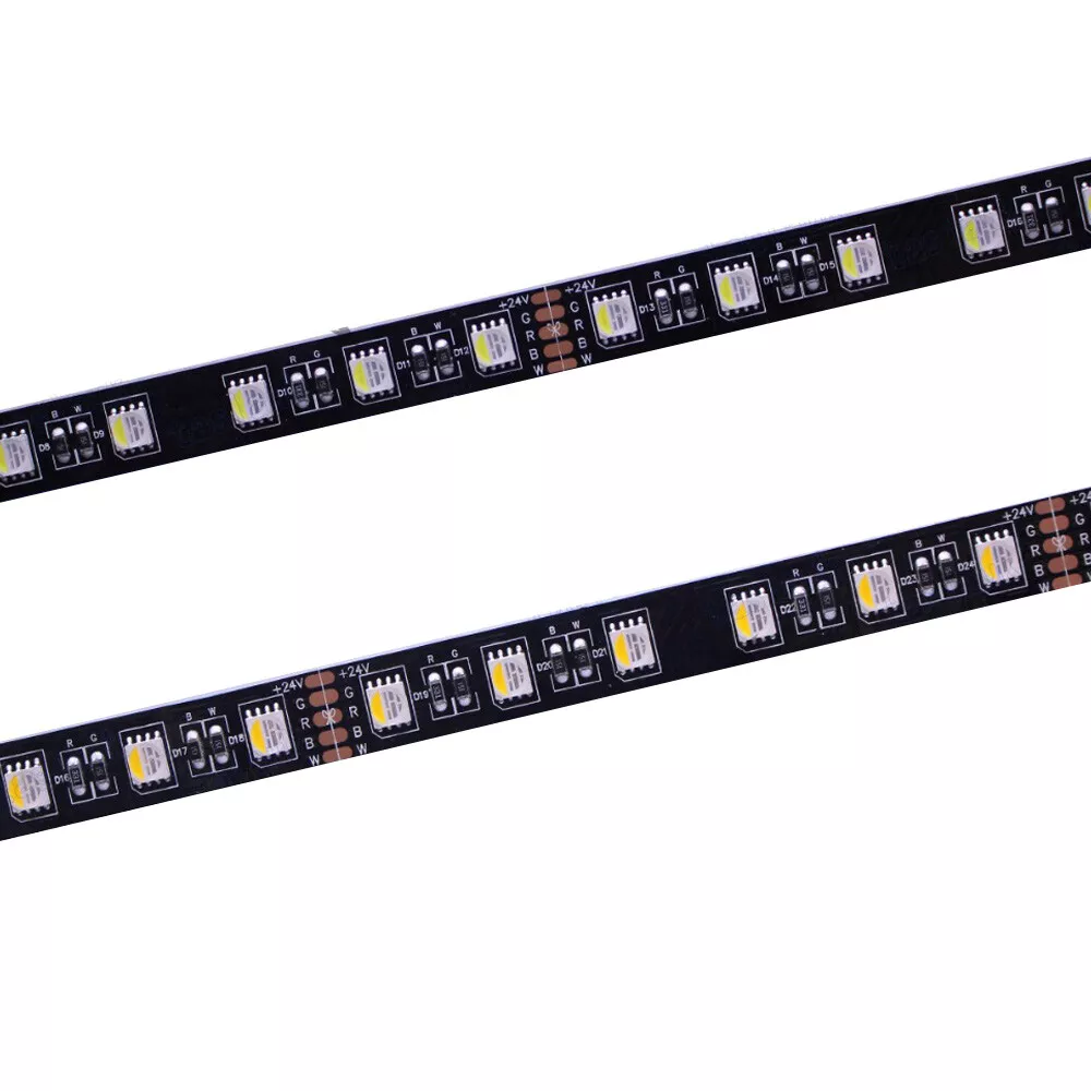 Black PCB 5050 RGBW 4in1 Chip LED Strip Light RGBW RGB White 12MM PCB 12V 1m 5m