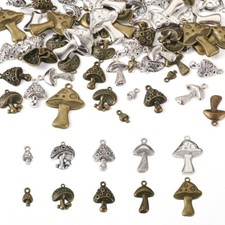 80Pcs/Bag Alloy Mushroom Pendants Charms For Jewelry Making 13 40.5x8 29x3 5mm