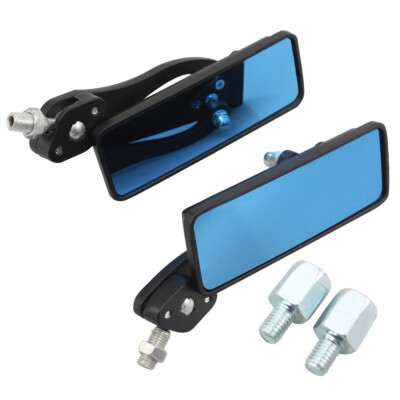 2PCS Anti Glare Rectangle Motorcycle Rearview Side Mirrors 8MM - Foto 12