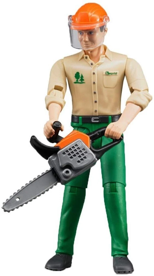 New Bruder Toys Bworld Logging Set w/ tools & Man 62650 - Image 2 of 2