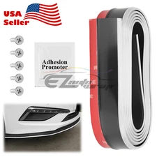 Universal Rubber Front Bumper Lip White/Black Splitter Chin Spoiler Body Kit