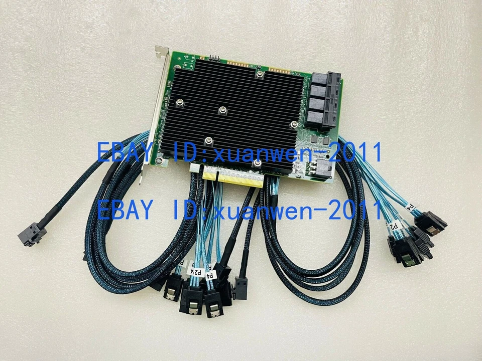 LSI IT Mode 9300-16i 16-port SAS9300-16I 12GB/s Host Bus Adapter W CABLES US - Image 2 of 4