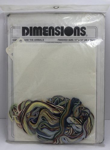 1990 Dimensiones Contado Punto de Cruz Noé y los Animales 11 X 14 Nuevo De Colección - Imagen 4 de 4