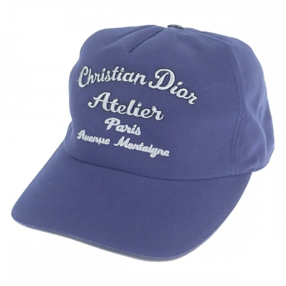 Ohh ! Casquette Christian Dior A I H R 5 tout coton cuir marine femme occasion