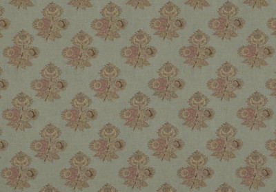 GP & J BAKER VORHANGSTOFF DESIGN Mohn Paisley 5,4 METER AQUA LEINENMISCHUNG