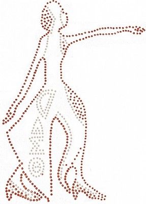 Delta Sigma Theta Lady Fortitude Studstone Heat Transfer [Red - 12''T x 8.25''W]