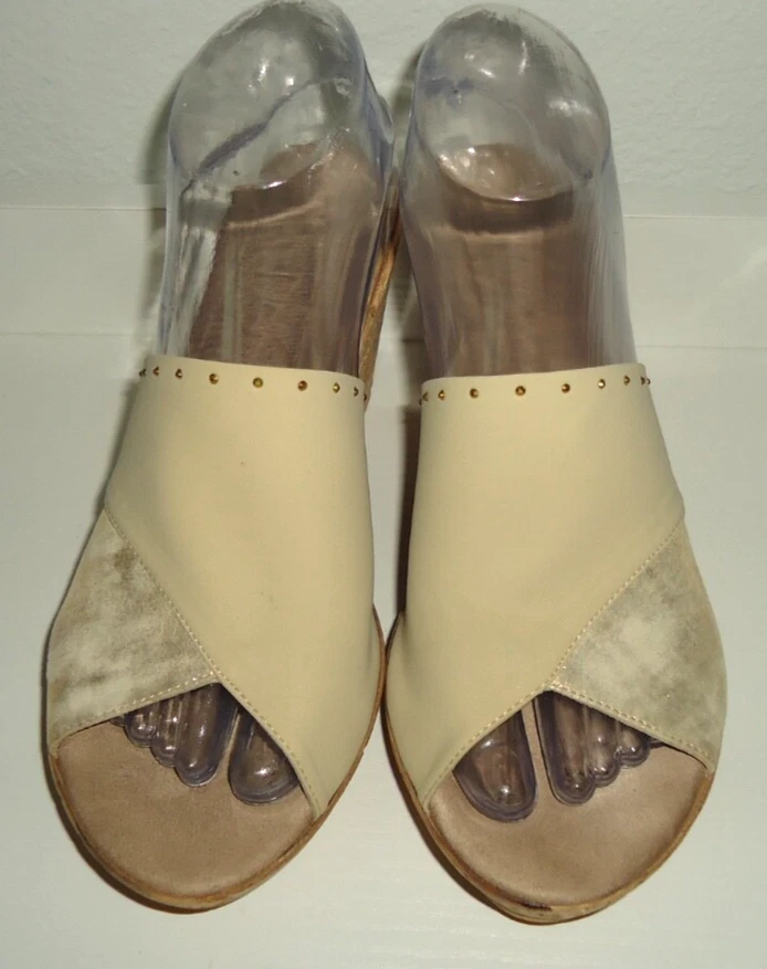 Onex Christina 女式米色 Eldorado 弹性软木楔形凉鞋 尺寸-9/39 — 第 2/4 张图片