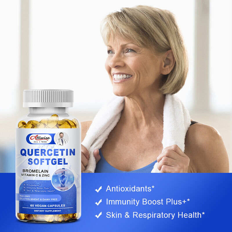 Quercetin 1000Mg with Bromelain & Zinc Softgel,Skin & Respiratory