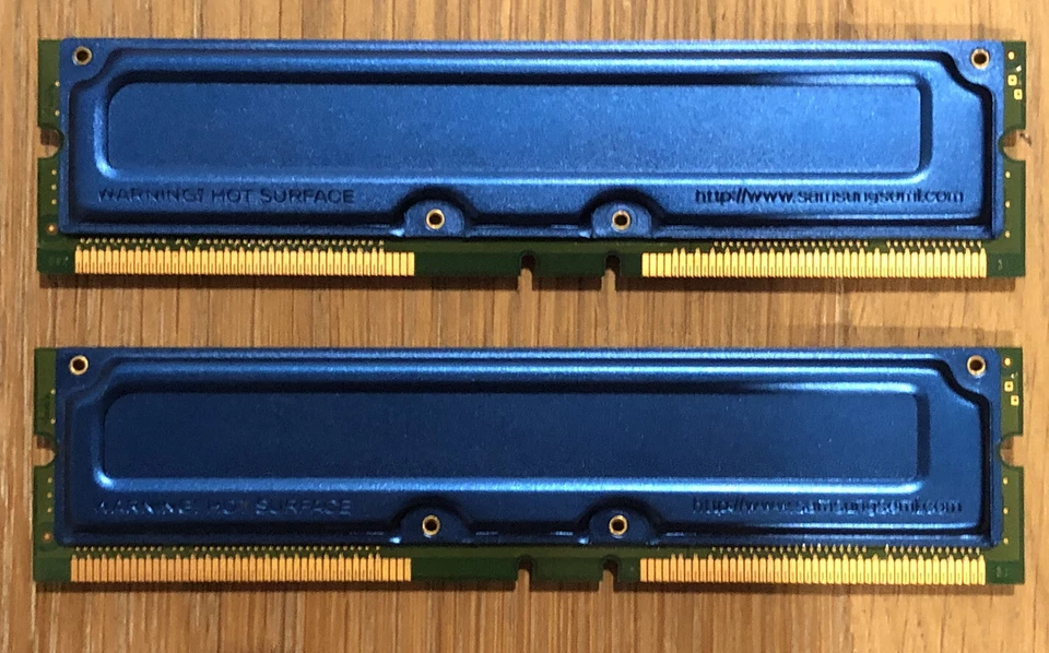 Pair of (2) Samsung KMMR18R8GAC1-RK8 ABL 256MB 184p PC800-45 16d ECC RDRAM RIMM - Image 2 of 4