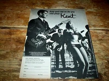 KENT GUITAR / AMPS ( BEACH bikini ) ORIG 1966 U.S. Vintage magazine PROMO Ad NM-