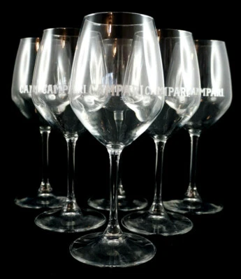 Campari Likörgläser Cocktailgläser 6er Set Aperitifgläser Stielgläser NEU - Bild 1 von 4
