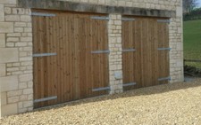 WOODEN TREATED / THERMOWOOD PAIR OF GARAGE DOORS 'LEIGHTON' 