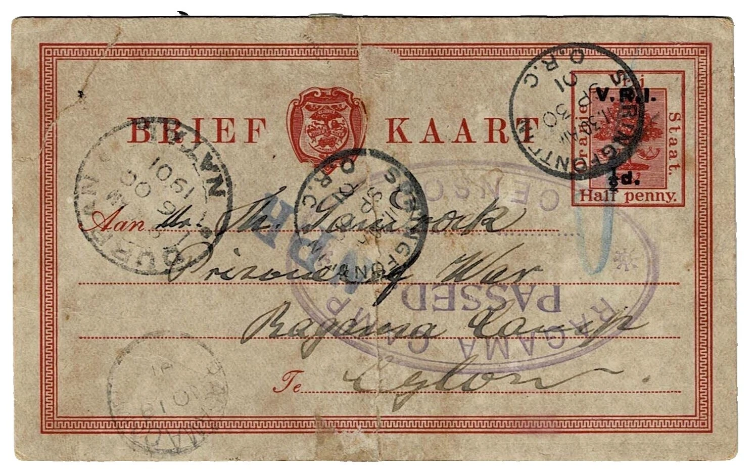 Ceylon Military, War Worldwide Postal History Stamps