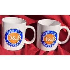 Set of 2 Dave and Busters (D&B) Coffee Mugs - Beverage Cups