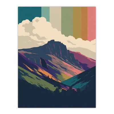 Scottish Highlands Artwork Pastel Dawn Twilight Landscape Wall Art Poster Print