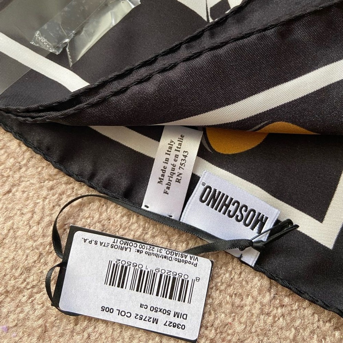 NEW MOSCHINO Silk Square Bear Scarf Italy | eBay