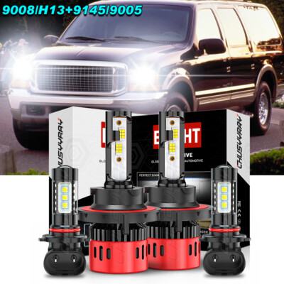 For 2005 Ford Excursion 6.0L V8 Combo LED Headlight + Fog Light Bulbs Kit 6000K
