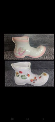 Vintage Paar Porzellan Stiefel old foley Staffordshire 