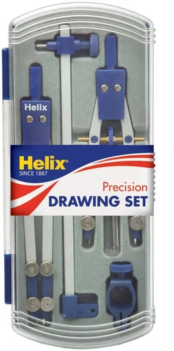 Helix Précision Dessin Compas Set - Bleu/Argent