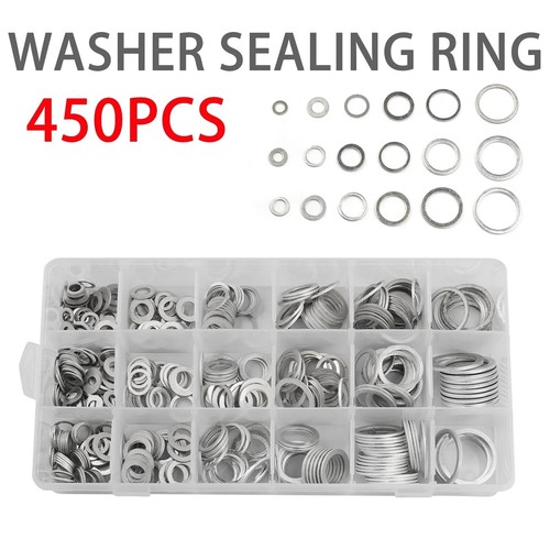450Pcs/Set Oil Drain Plug Crush Gaskets Washer Sealing O-Ring Assortment Kit - Picture 2 of 8