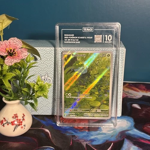 Pokemon 151 Bulbasaur Illustration Rare 166/165  TAG 10 Gem Mint