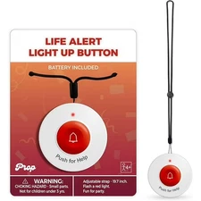 SYNLETT Light-up Fake Life Alert Button Prop 100th Day of School Costume, Fun