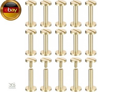 QUARKZMAN 30er Pack Messing Chicago Schrauben, 18x10mm Flachkopf Schraubnieten