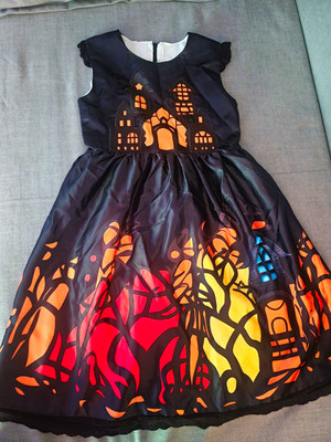 Mini Berni Girls A-Line Halloween Dress 11-12Y Black Sleeveless Zip Back