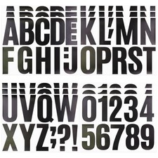 12 Sheets Letter Number Stickers, 4 Inch Vinyl Alphabet Sticker, Self-Adhesive