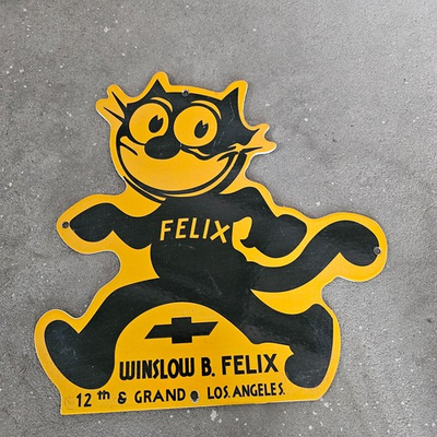 #ad VINTAGE FELIX WINSLOW B FELIX US GASOLINE OIL GAS PUMP ENAMEL PORCELAIN SIGN $149.99