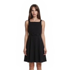 Laundry Shelli Segal Little Black Dress Women's Size 8 Bow Sleeveless