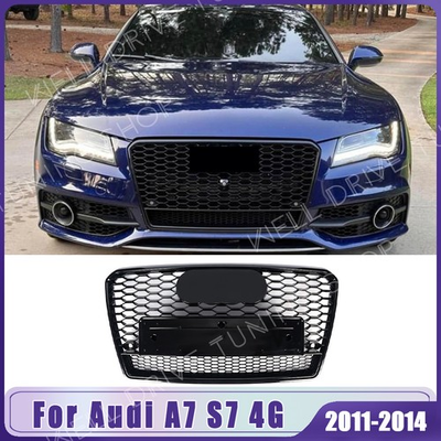 #ad For Audi A7 S7 4G 2011 2014 RS7 Style Honeycomb Black Front Grille With Quattro $158.99