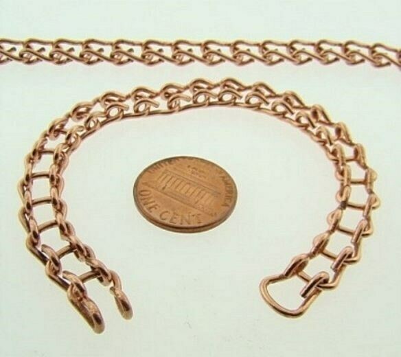 3 VINTAGE COPPER COATED STEEL DECO TRACK LADDER 9mm. CHAIN 7" SECTIONS V776
