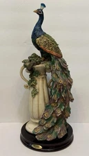 Design Toscano Peacock Sanctuary Large Bird Sculpture Statue Figurine VTG